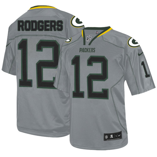 Men's Limited Aaron Rodgers Nike Jersey Lights Out Grey - #12 NFL Green Bay Packers